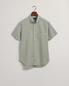Gant The Broadcloth Gingham Short Sleeve Shirt Kalamata Green