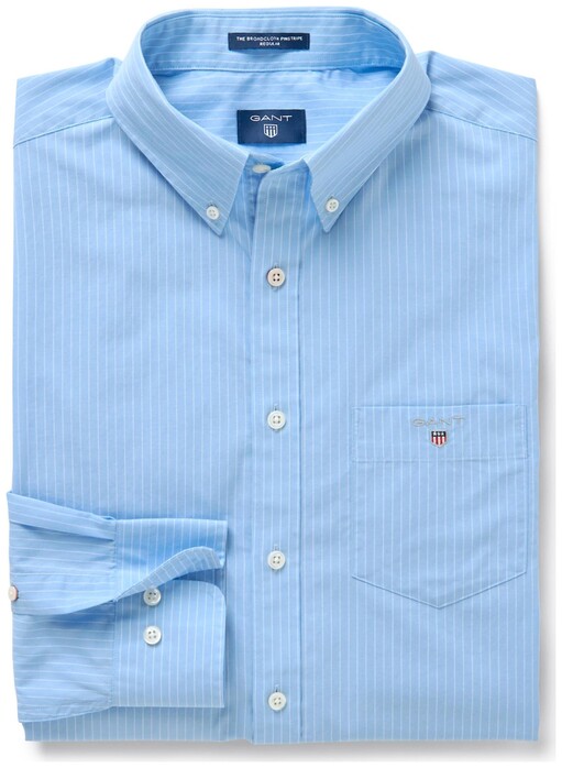 Gant The Broadcloth Pinstripe Shirt Capri Blue