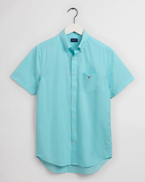 Gant The Broadcloth Short Sleeve Overhemd Aqua Sky