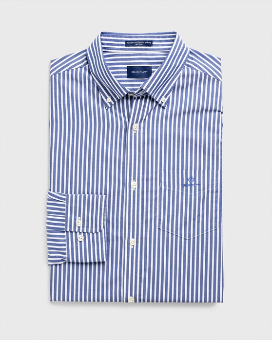 Gant The Broadcloth Stripe Overhemd College Blue