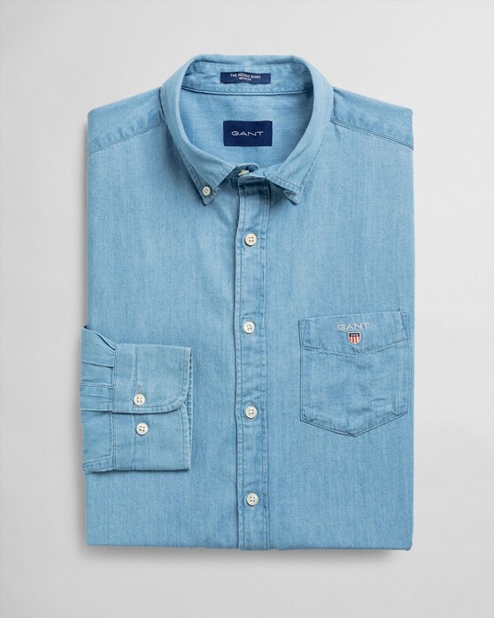 Gant The Indigo Shirt Overhemd Semi Light Blue
