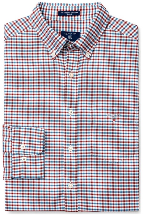 Gant The Oxford 3 Color Gingham Overhemd Smoked Paprika