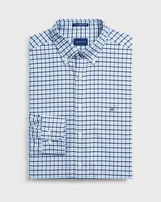 Gant The Oxford 3 Color Gingham Shirt Capri Blue