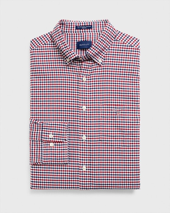 Gant The Oxford 3 Color Gingham Shirt Mahogany Red