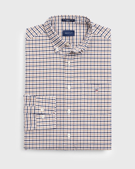 Gant The Oxford 3 Color Gingham Shirt Warm Khaki
