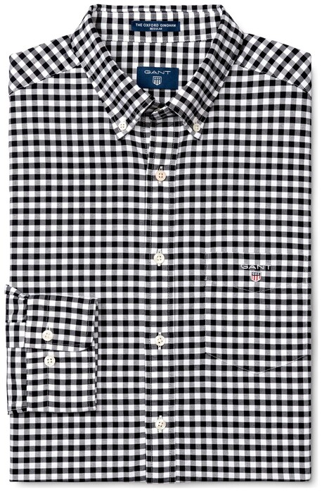 Gant The Oxford Gingham Overhemd Zwart