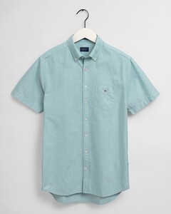 Gant The Oxford Short Sleeve Shirt Overhemd Green Lagoon