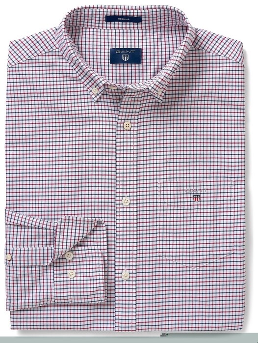 Oxford Tattersall Shirt Mahogany Red 