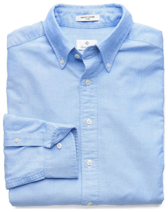 Gant The Perfect Oxford Fitted Overhemd Blauw