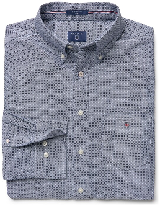 Gant The Slim Oxford Dot Overhemd Donker Blauw