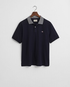 Gant Tipping Detail Contrast Collar Polo Avond Blauw
