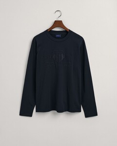 Gant Tonal Archive Shield Long Sleeve T-Shirt Evening Blue