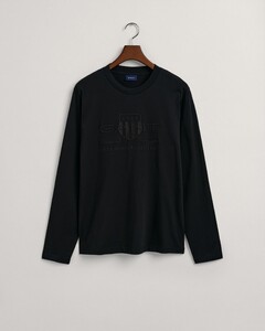 Gant Tonal Archive Shield Long Sleeve T-Shirt Zwart