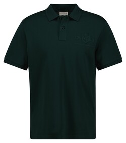 Gant Tonal Graphic Logo Shield Short Sleeve Polo Tartan Green