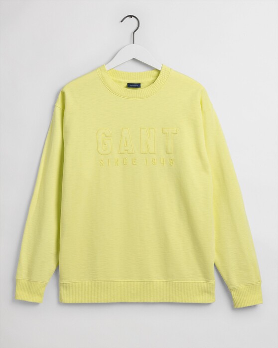 Gant Tonal Logo Sweat C-Neck Pullover Sunny Lime