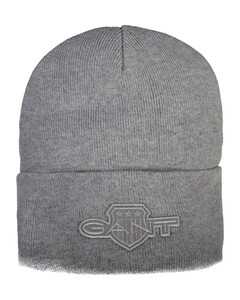 Gant Tonal Shield Badge Beanie Muts Grijs Melange