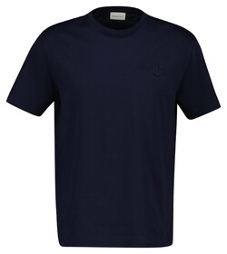 Gant Tonal Shield Short Sleeve Crew Neck T-Shirt Avond Blauw