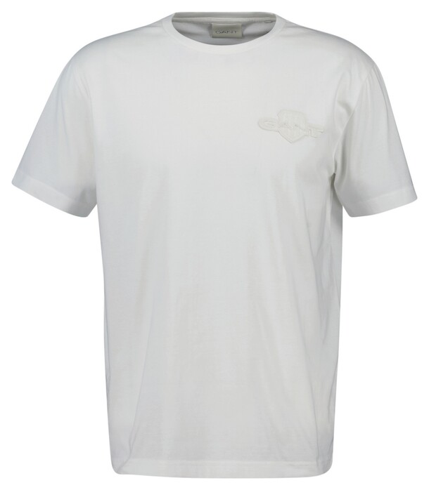 Gant Tonal Shield Short Sleeve Crew Neck T-Shirt Eggshell