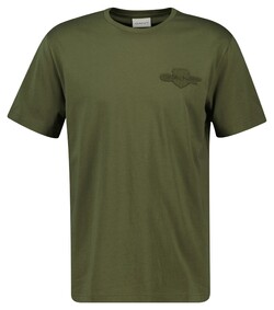 Gant Tonal Shield Short Sleeve Crew Neck T-Shirt Mosgroen