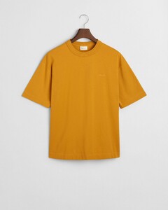 Gant Tone-on-Tone Logo Short Sleeve Organic Cotton T-Shirt Maple Yellow