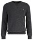 Gant Two Tone Textured Crew Neck Trui Dark Grey Melange