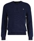 Gant Two Tone Textured Crew Neck Trui Marine Melange