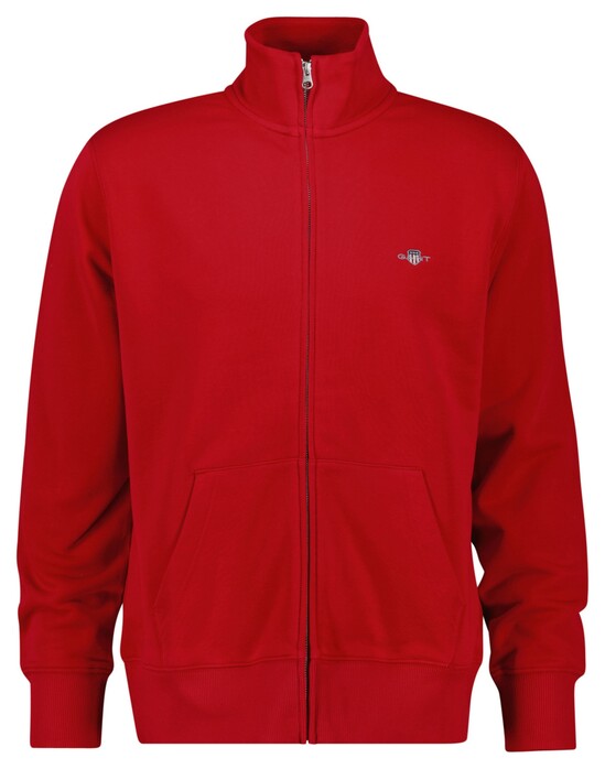 Gant Two-Way Front Zip Sweat Cardigan Ruby Red