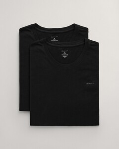 Gant Uni Color 2Pack Crew Neck T-Shirt Zwart