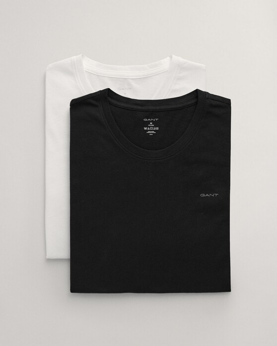 Gant Uni Color 2Pack Crew Neck T-Shirt Zwart-Wit