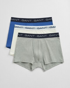 Gant Uni Color Contrast Waistband Trunk 3Pack Ondermode Licht Grijs