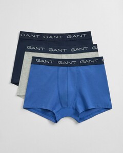 Gant Uni Color Contrast Waistband Trunk 3Pack Ondermode Rich Blue