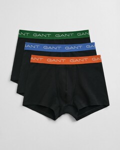 Gant Uni Color Contrast Waistband Trunk 3Pack Underwear Black