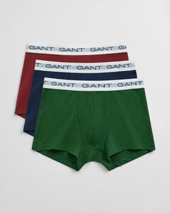 Gant Uni Color Contrast Waistband Trunk 3Pack Underwear Forest Green