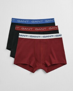 Gant Uni Color Contrast Waistband Trunk 3Pack Underwear Plumped Red