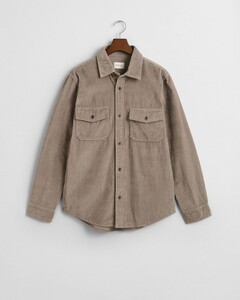 Gant Uni Color Corduroy DTM Corozo Buttons Overshirt Warm Grey