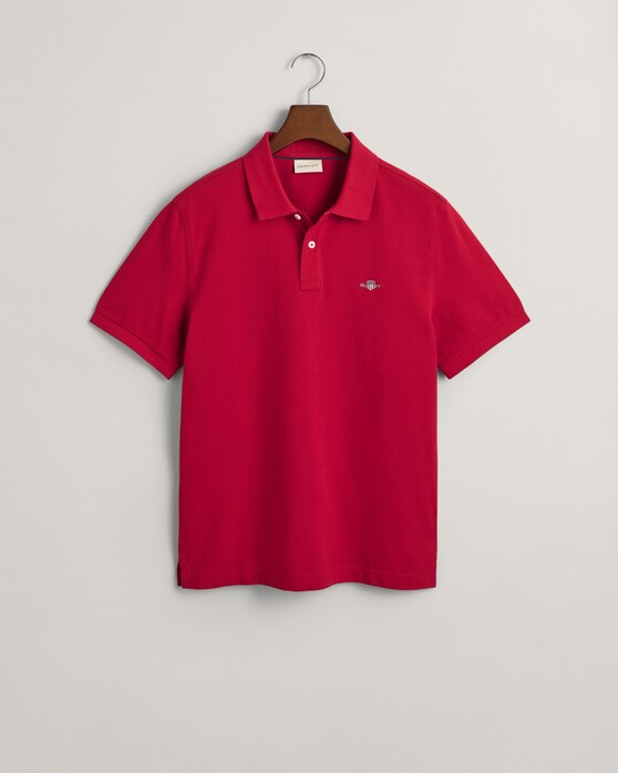 Gant Uni Color Cotton Archive Shield Embroidery Polo Ruby Red