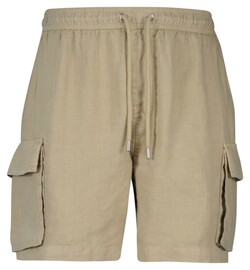 Gant Uni Color Linnen Cargo Drawstring Shorts Bermuda Concrete Beige