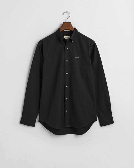 Gant Uni Color Pinpoint Oxford Button Down Overhemd Zwart