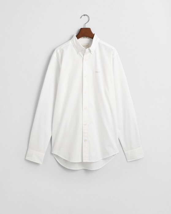 Gant Uni Color Pinpoint Oxford Button Down Shirt White