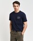 Gant Uni Color Small Brand Graphic Piqué T-Shirt Avond Blauw