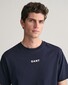 Gant Uni Color Small Logo Contrast Crew Neck T-Shirt Avond Blauw