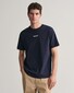 Gant Uni Color Small Logo Contrast Crew Neck T-Shirt Avond Blauw