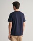 Gant Uni Color Small Logo Contrast Crew Neck T-Shirt Avond Blauw