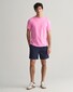 Gant Uni Color Small Logo Contrast Crew Neck T-Shirt Clear Pink