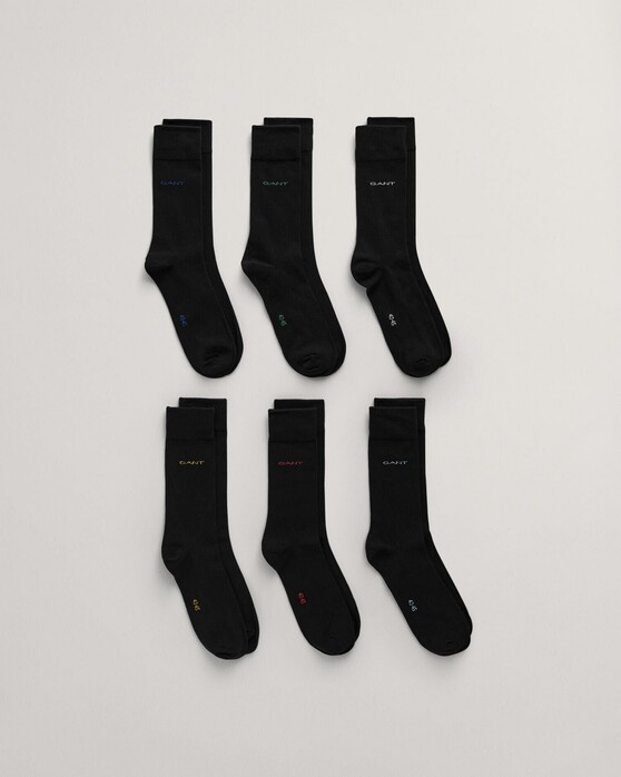 Gant Uni Color Soft Cotton Socks 6Pack Black