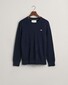 Gant Uni Color Structured Organic Cotton Crew Neck Trui Avond Blauw