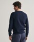 Gant Uni Color Structured Organic Cotton Crew Neck Trui Avond Blauw