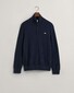 Gant Uni Color Structured Organic Cotton Half Zip Pullover Evening Blue