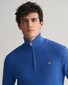 Gant Uni Color Structured Organic Cotton Half Zip Pullover Rich Blue