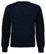 Gant Uni Color Subtle Check Pattern Knit Crew Neck Organic Cotton Pullover Evening Blue